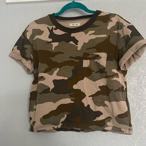 Madewell Easy Crop Tee in Cottontail Camo